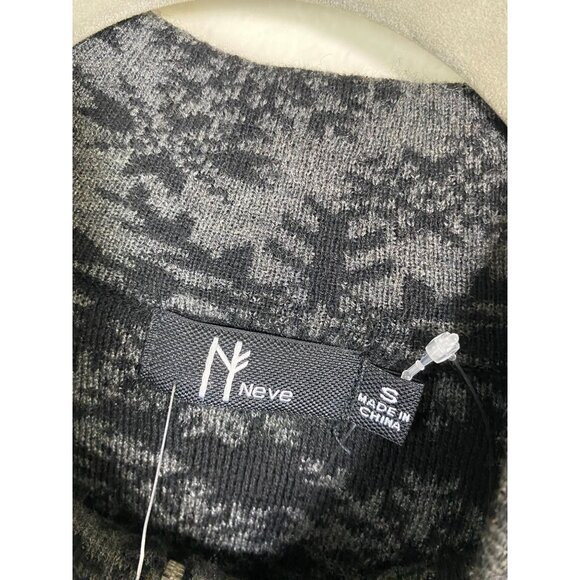 NEW Neve Designs Maya Full Zip Sweater Women Small Gray Wool Blend Snowflake - Picture 3 of 16